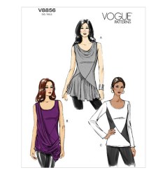 8856 VOGUE EZ STRETCH KNIT SLEEVELESS SEAM PULLOVER TOP PATTERN 6-14; 14-22 choice  UNCUT